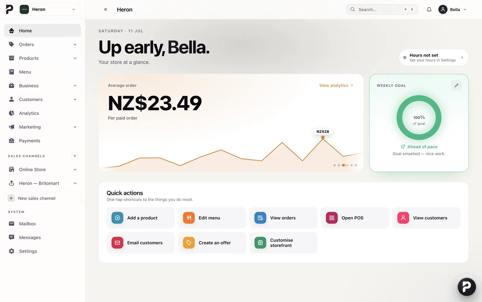 Plattr dashboard — home